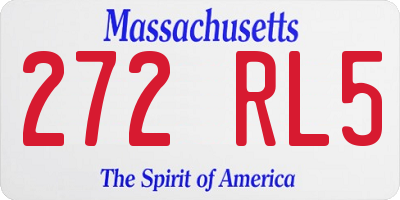 MA license plate 272RL5