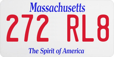MA license plate 272RL8