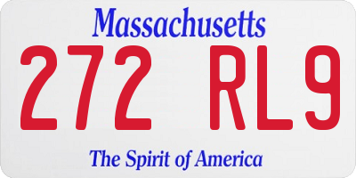 MA license plate 272RL9