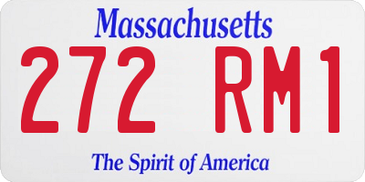MA license plate 272RM1