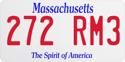 MA license plate 272RM3