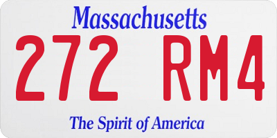 MA license plate 272RM4