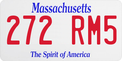 MA license plate 272RM5