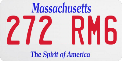 MA license plate 272RM6