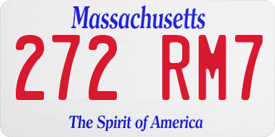 MA license plate 272RM7