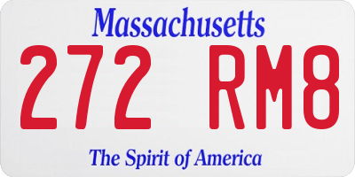 MA license plate 272RM8