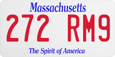 MA license plate 272RM9