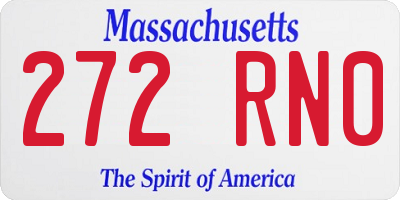 MA license plate 272RN0