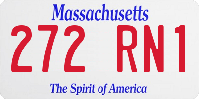 MA license plate 272RN1