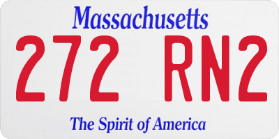 MA license plate 272RN2