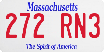 MA license plate 272RN3