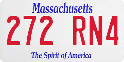 MA license plate 272RN4