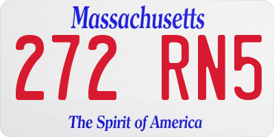 MA license plate 272RN5