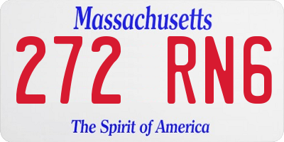 MA license plate 272RN6