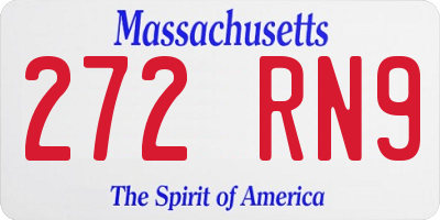 MA license plate 272RN9
