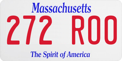MA license plate 272RO0