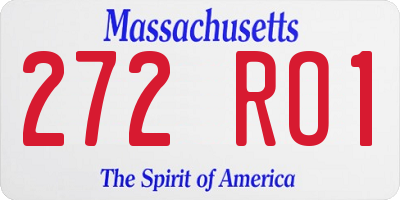 MA license plate 272RO1