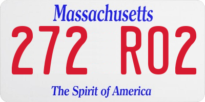 MA license plate 272RO2