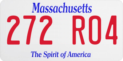 MA license plate 272RO4