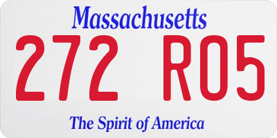 MA license plate 272RO5