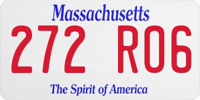 MA license plate 272RO6