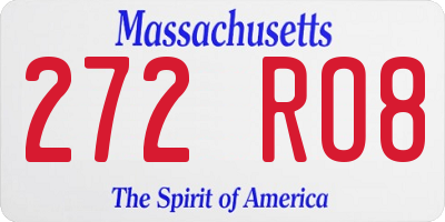 MA license plate 272RO8