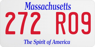 MA license plate 272RO9