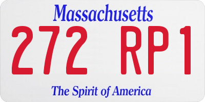 MA license plate 272RP1
