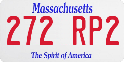 MA license plate 272RP2