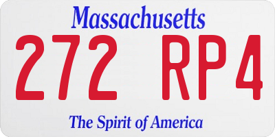 MA license plate 272RP4
