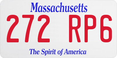 MA license plate 272RP6