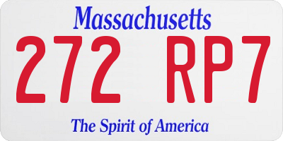 MA license plate 272RP7