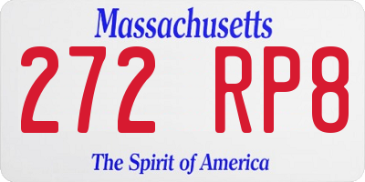 MA license plate 272RP8