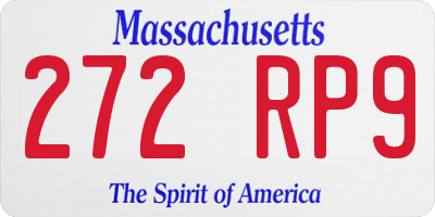 MA license plate 272RP9