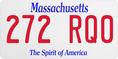 MA license plate 272RQ0