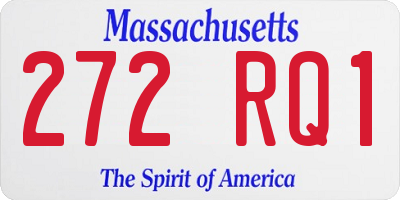 MA license plate 272RQ1