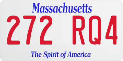 MA license plate 272RQ4