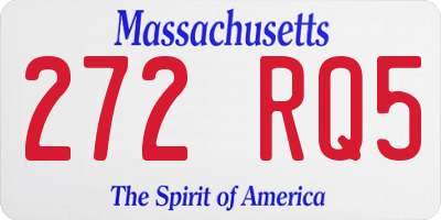 MA license plate 272RQ5