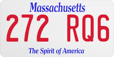 MA license plate 272RQ6