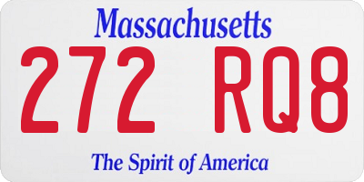 MA license plate 272RQ8