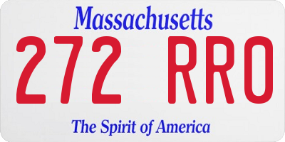 MA license plate 272RR0