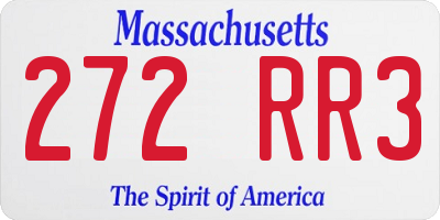 MA license plate 272RR3