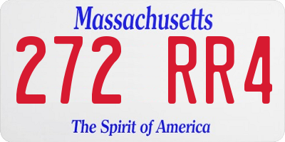 MA license plate 272RR4