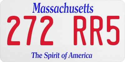 MA license plate 272RR5