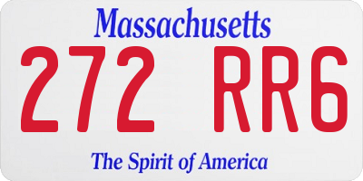 MA license plate 272RR6