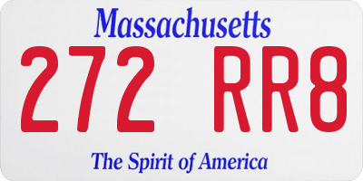 MA license plate 272RR8