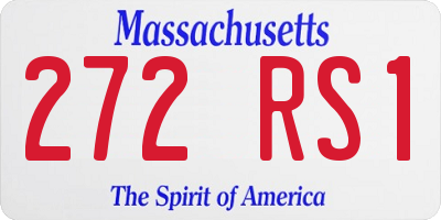 MA license plate 272RS1
