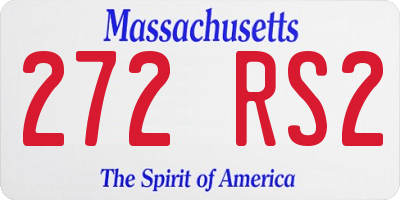 MA license plate 272RS2