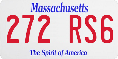 MA license plate 272RS6