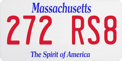 MA license plate 272RS8